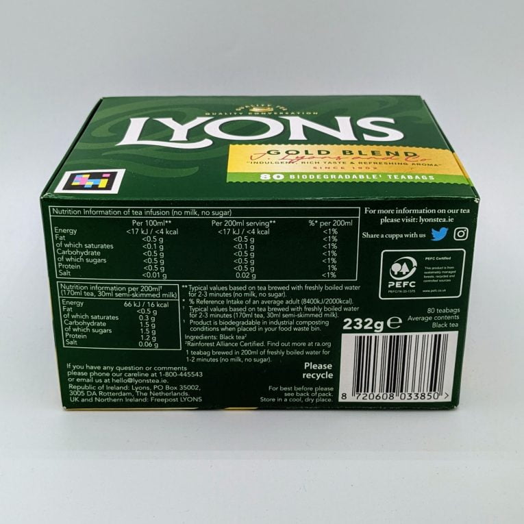 Lyons Gold Blend Tea bottom