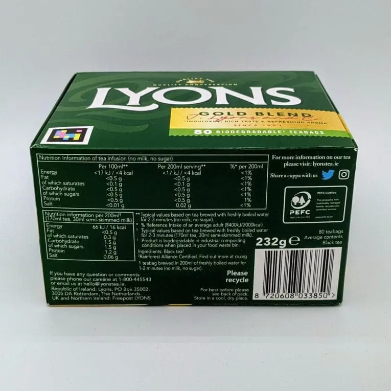 Lyons Gold Blend Tea bottom