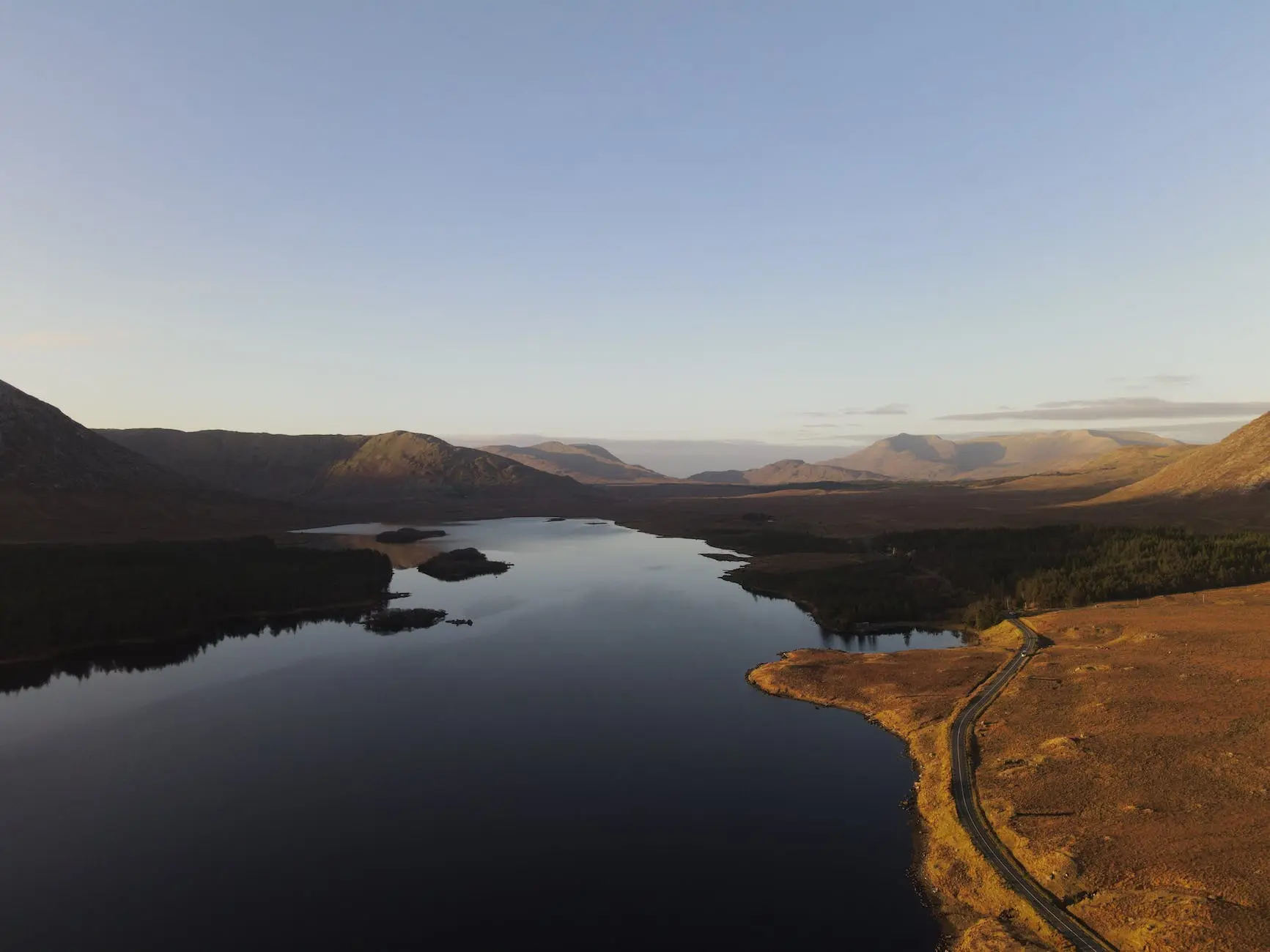 lough inagh lake in the inagh valley in connemara galway ireland