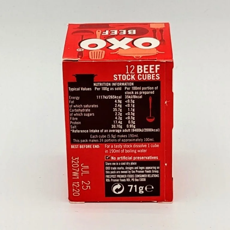 Oxo Cubes beef 12 pack rear